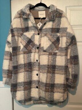 NWT Thread & Supply Plaid Fleece Shirt Jacket - Large